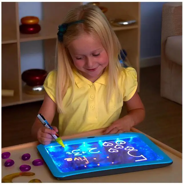 Alt view image 4 of 7 - TTS Illuminated Mark Making Writing Boards 4-Pack A4 Rechargeable LED Writing & Drawing Boards for Kids