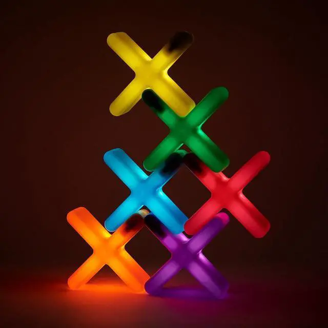 Alt view image 3 of 7 - TTS Glow Crosses Small 12pcs - Rechargeable Light & Color Learning Manipulatives - STEM Education Play Learning Figures for Kids Ages 10+ Months
