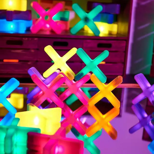 Alt view image 6 of 7 - TTS Glow Crosses Small 12pcs - Rechargeable Light & Color Learning Manipulatives - STEM Education Play Learning Figures for Kids Ages 10+ Months