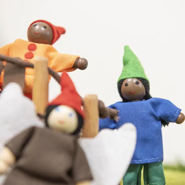 Alt view image 2 of 7 - TTS Small World Woodland Elves & Fairies Toy 10pcs Wooden Storytelling Figures for Imaginative Play