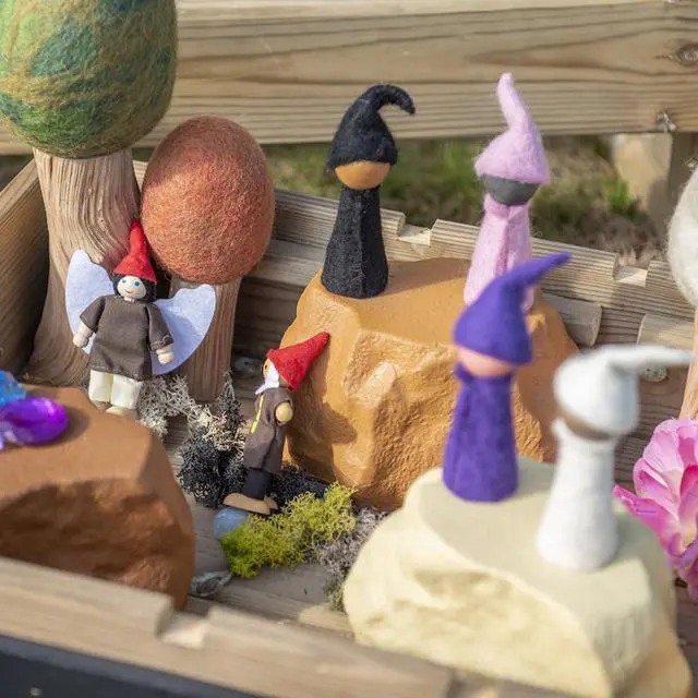 Alt view image 3 of 7 - TTS Small World Woodland Elves & Fairies Toy 10pcs Wooden Storytelling Figures for Imaginative Play