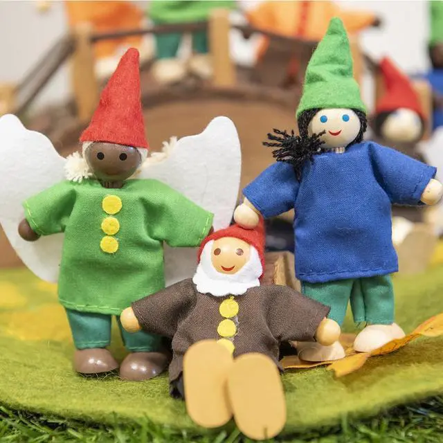 Alt view image 4 of 7 - TTS Small World Woodland Elves & Fairies Toy 10pcs Wooden Storytelling Figures for Imaginative Play