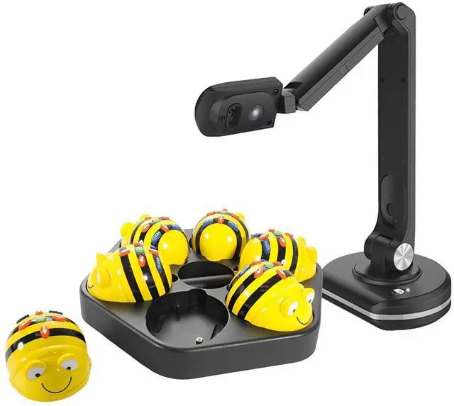 TTS Bee-Bot Programmable Floor Robot Class Pack See  & Say Version + FREE Joyusing V500S USB Document Camera Bundle for STEM Online Remote Learning