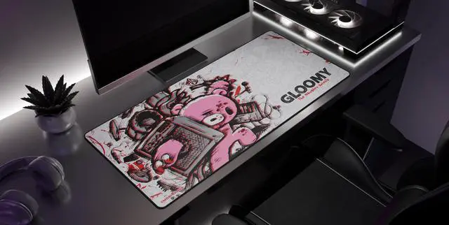 Alt view image 3 of 4 - Up to 11 - Gloomy Bear Gaming Desk Mat  Large Extended Mouse & Keyboard Pad