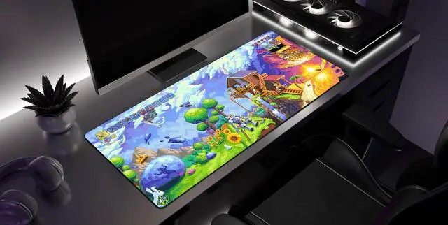 Alt view image 3 of 4 - Starforge - Terraria - Beginnings Gaming Desk Mat  Large Extended Mouse & Keyboard Pad