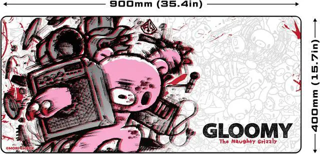 Alt view image 2 of 4 - Up to 11 - Gloomy Bear Gaming Desk Mat  Large Extended Mouse & Keyboard Pad