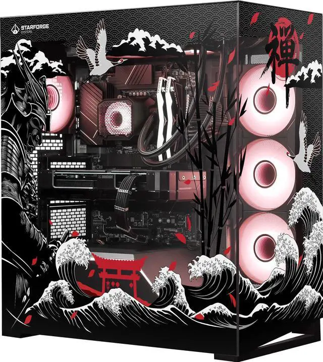 Alt view image 2 of 7 - Starforge Systems Nimbus Clouded Gates Custom Gaming Desktop PC Bundle, AMD Ryzen 7 9800X3D, AMD RX 9070 XT 16GB, 2TB Gen 4 NVMe, 32GB DDR5 RAM 6000, Win 11 Home