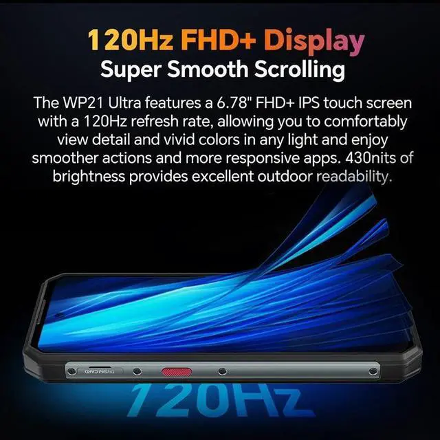 Alt view image 3 of 7 - Oukitel WP21 Ultra Rugged Smartphone 9800mAh  Cellphone 12GB 256GB