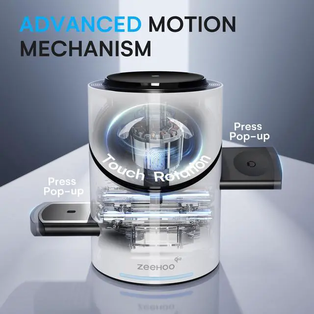 Alt view image 5 of 7 - ZEEHOO CylinTrick-R 3-in-1 Magnetic Wireless Charging Station with 15W Qi2 Fast Charging for iPhone 16/15/14/13/12, Apple Watch, and AirPods - Includes 30W USB-C Travel Adapter and Auto-Rotating Dock