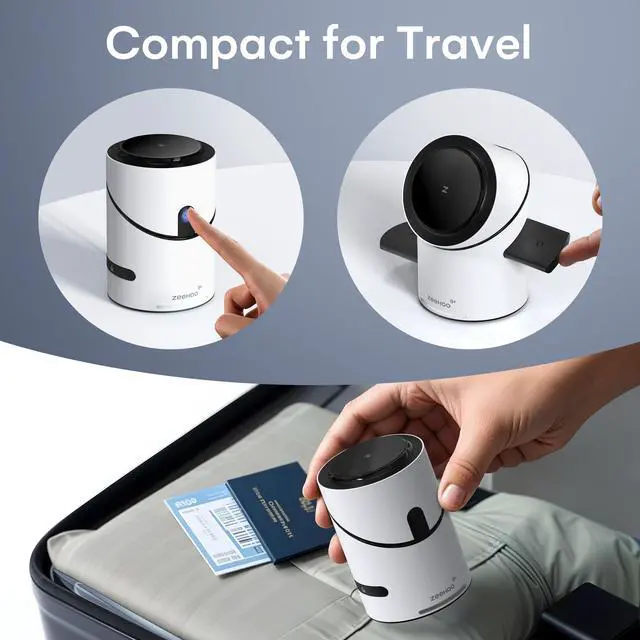 Alt view image 6 of 7 - ZEEHOO CylinTrick-R 3-in-1 Magnetic Wireless Charging Station with 15W Qi2 Fast Charging for iPhone 16/15/14/13/12, Apple Watch, and AirPods - Includes 30W USB-C Travel Adapter and Auto-Rotating Dock