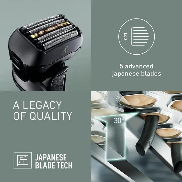 Alt view image 2 of 7 - Panasonic ES-LV6U Series 900 Premium Wet/Dry Electric Shaver 5-Way Shaving Head with Linear Motor, Black