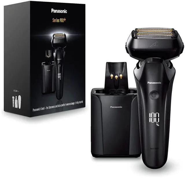 Main image of Panasonic ES-LS9A Series 900+ Premium Wet/Dry Electric Shaver, 6-Way Shaving Head with Linear Motor, Includes Cleaning and Charging Station, Black