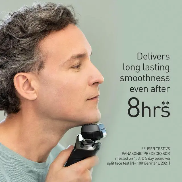Alt view image 3 of 7 - Panasonic ES-LS9A Series 900+ Premium Wet/Dry Electric Shaver, 6-Way Shaving Head with Linear Motor, Includes Cleaning and Charging Station, Black