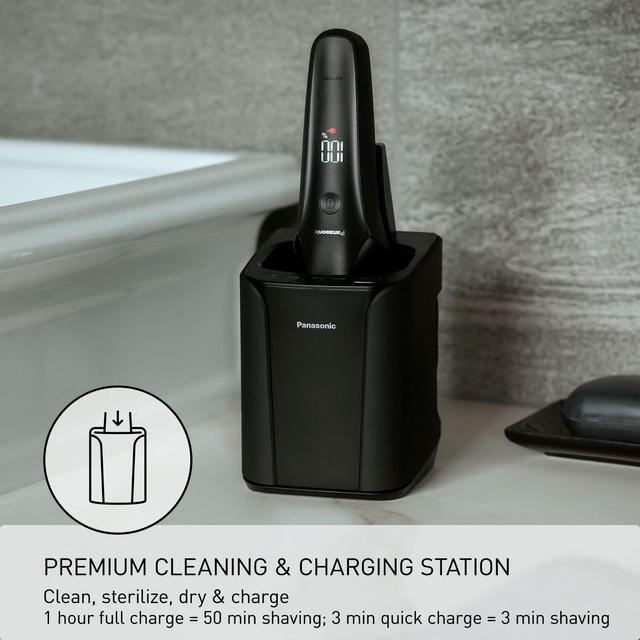 Alt view image 6 of 10 - Panasonic Electric Razor for Men, Electric Shaver, ARC6 Six-Blade Electric Razor with Premium Automatic Cleaning and Charging Station, ES-LS9A-K (Black)