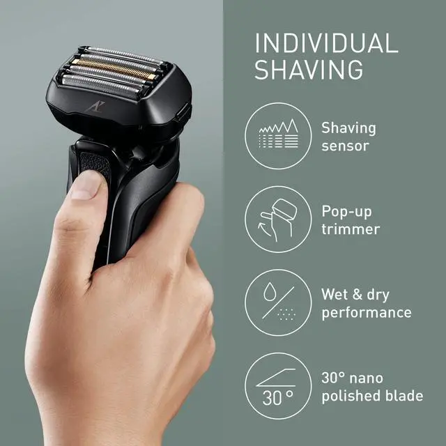 Alt view image 3 of 7 - Panasonic ES-LV6U Series 900 Premium Wet/Dry Electric Shaver 5-Way Shaving Head with Linear Motor, Black