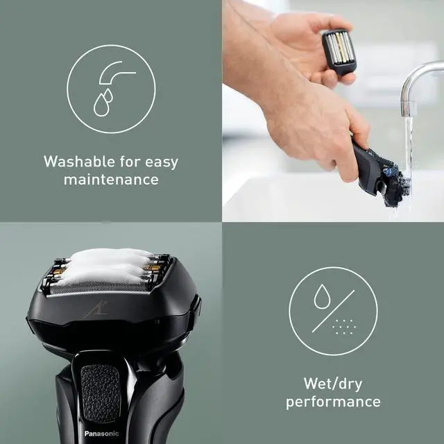 Alt view image 7 of 7 - Panasonic ES-LV6U Series 900 Premium Wet/Dry Electric Shaver 5-Way Shaving Head with Linear Motor, Black