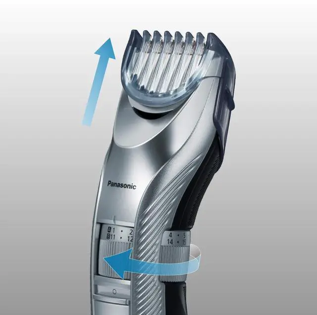 Alt view image 4 of 7 - Panasonic ER-GC71 Men's Beard Trimmer, Cordless/Corded Operation with 2 Comb Attachments and and 39 Adjustable Trim Settings, Washable
