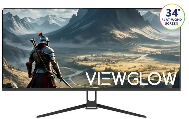 Main image of ViewGlow 34" GAMING MONITOR 3440X1440 LED WQHD 1MS 100HZ 21:9 WIDE MONITOR IMMERSIVE GAMING