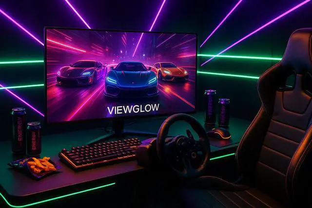 Alt view image 2 of 7 - ViewGlow 34" GAMING MONITOR 3440X1440 LED WQHD 1MS 100HZ 21:9 WIDE MONITOR IMMERSIVE GAMING