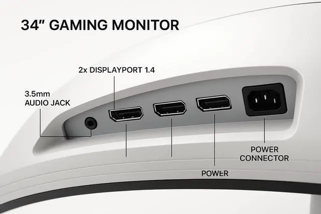 Alt view image 3 of 7 - ViewGlow 34" GAMING MONITOR 3440X1440 LED WQHD 1MS 100HZ 21:9 WIDE MONITOR IMMERSIVE GAMING
