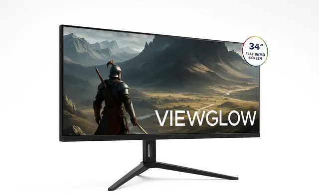 Main image of ViewGlow 34" GAMING MONITOR 3440X1440 LED WQHD 1MS 100HZ 21:9 WIDE MONITOR IMMERSIVE GAMING