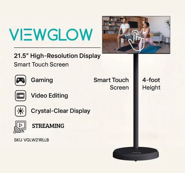 Alt view image 2 of 6 - 21.5 Inch ViewGlow Monitor High-Resolution Display Smart Touch Screen Rollable for Streaming, Business, Leisure
