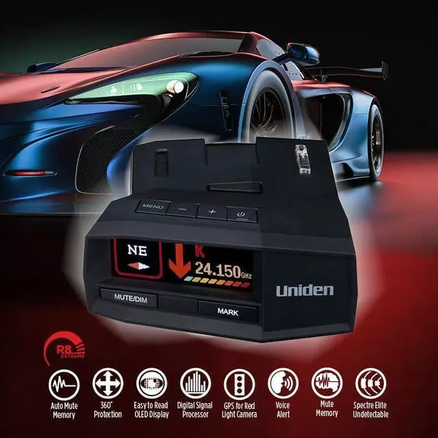 Alt view image 7 of 7 - Uniden R8w (New Model) Extreme Long Range Laser/Radar Detector