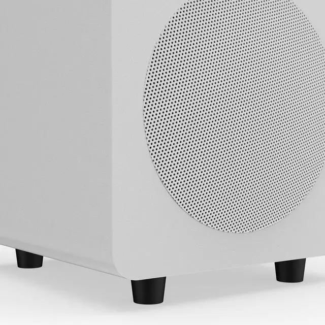Alt view image 2 of 6 - Kanto SUB6VMWW Sealed Powered Subwoofer | 200W Peak Power | 6 Woofer | Quick & Accurate Bass | Ultra-Compact Design | Matte White w/White Grille