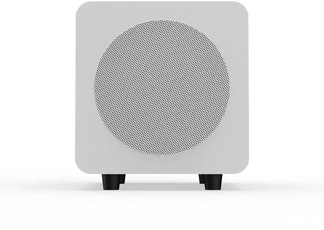 Alt view image 3 of 6 - Kanto SUB6VMWW Sealed Powered Subwoofer | 200W Peak Power | 6 Woofer | Quick & Accurate Bass | Ultra-Compact Design | Matte White w/White Grille