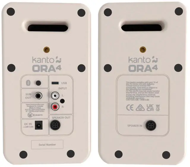 Alt view image 3 of 3 - Kanto ORA4MC 140W Powered Reference Speakers with Bluetooth 5.0 and USB-C Input | 4 Woofers with Deep Bass Extension | Bi-Amplified | 80 Hz Automatic Crossover | Reference Quality Sound | Pair | Cream