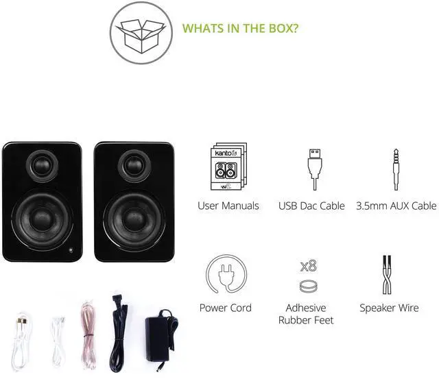 Alt view image 7 of 7 - Kanto YU2MC Powered Desktop Computer Speakers | 3" Drivers 3/4" Silk Dome Tweeter | 50 W RMS | Built-in USB DAC & AUX Input | Sub Out | Pair | Matte Cream