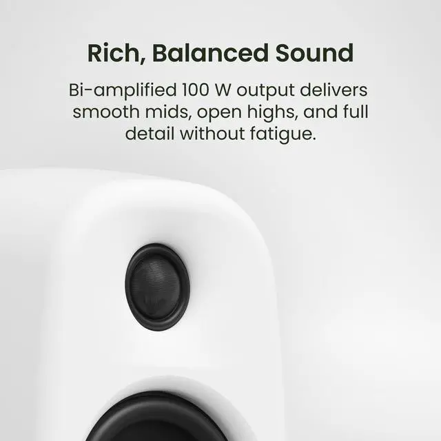 Alt view image 6 of 7 - Kanto UKI 100 W Active Desktop Computer Speakers with Bluetooth and USB-C | Intelligent Sub Integration | Headphone Out | Pair | Sage