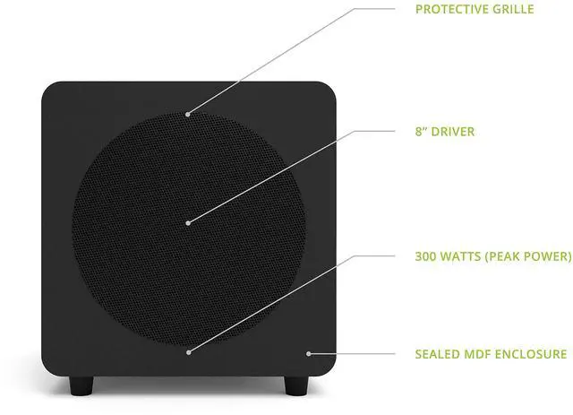 Alt view image 5 of 7 - Kanto ORA4 Bi-Amplified Reference Desktop Speakers + SUB8V 8" Sealed Powered Subwoofer Bundle | Bluetooth 5.0 | USB-C | Auto Crossover | 220W Total RMS | Matte Black