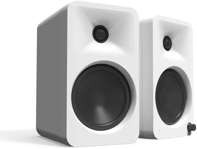 Alt view image 2 of 7 - Kanto ORA4 Bi-Amplified Reference Desktop Speakers + SUB8V 8" Sealed Powered Subwoofer Bundle | Bluetooth 5.0 | USB-C | Auto Crossover | 220W Total RMS | Matte White