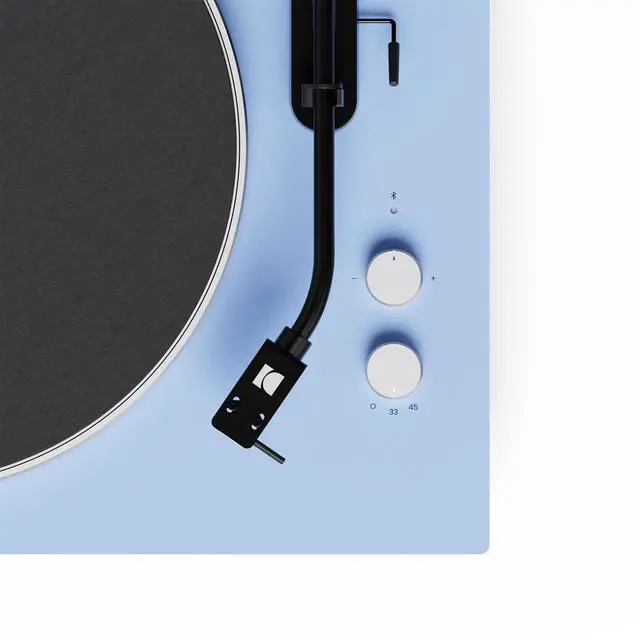 Alt view image 5 of 7 - Kanto OBI3G2 Gen2 Auto Stop Belt Drive Turntable w/Bluetooth 5.3 & Preamp - Pitch Control - AT3600L Cartridge - Aluminum Platter - Matte Ice Blue