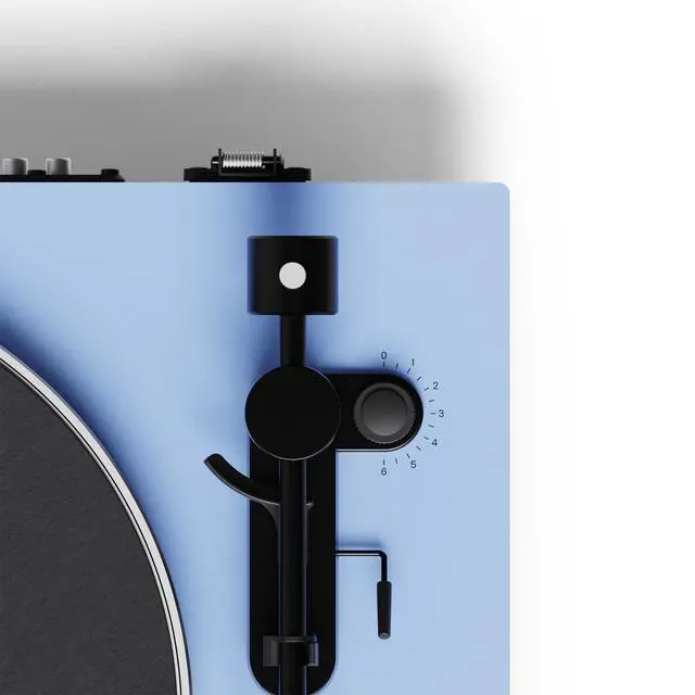 Alt view image 4 of 7 - Kanto OBI3G2 Gen2 Auto Stop Belt Drive Turntable w/Bluetooth 5.3 & Preamp - Pitch Control - AT3600L Cartridge - Aluminum Platter - Matte Ice Blue