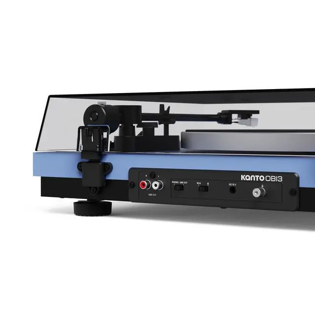 Alt view image 6 of 7 - Kanto OBI3G2 Gen2 Auto Stop Belt Drive Turntable w/Bluetooth 5.3 & Preamp - Pitch Control - AT3600L Cartridge - Aluminum Platter - Matte Ice Blue