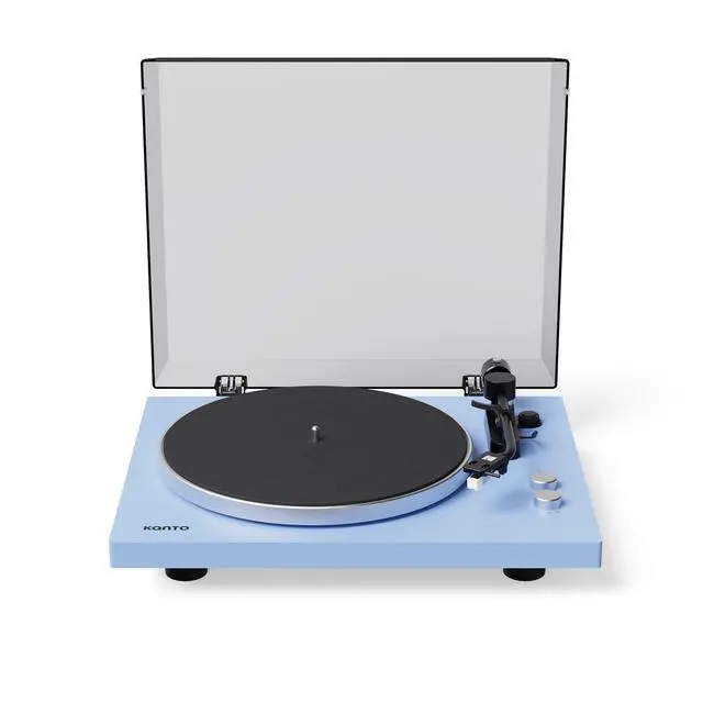 Alt view image 7 of 7 - Kanto OBI3G2 Gen2 Auto Stop Belt Drive Turntable w/Bluetooth 5.3 & Preamp - Pitch Control - AT3600L Cartridge - Aluminum Platter - Matte Ice Blue