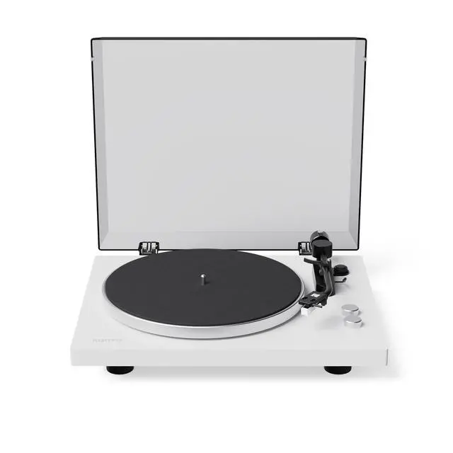 Alt view image 7 of 7 - Kanto OBI3G2 Gen2 Auto Stop Belt Drive Turntable w/Bluetooth 5.3 & Preamp - Pitch Control - AT3600L Cartridge - Aluminum Platter - Matte White