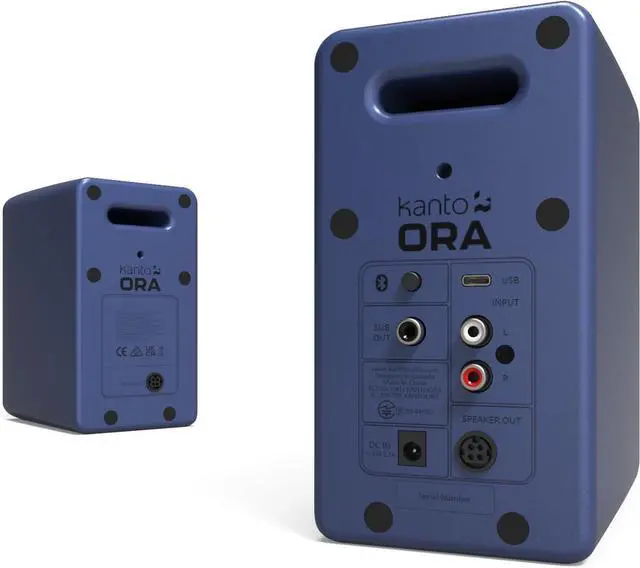 Alt view image 4 of 10 - Kanto ORAMU 100W Powered Reference Desktop Computer Speakers with Bluetooth 5.0 and USB-C Input | Bi-Amplified | 100 Hz Automatic Crossover | Reference Quality Sound | Pair | Indigo