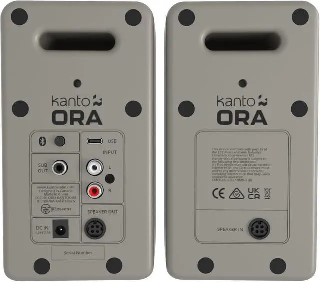 Alt view image 5 of 10 - Kanto ORAME 100W Powered Reference Desktop Computer Speakers with Bluetooth 5.0 and USB-C Input | Bi-Amplified | 100 Hz Automatic Crossover | Reference Quality Sound | Pair | Moon