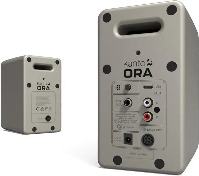 Alt view image 4 of 10 - Kanto ORAME 100W Powered Reference Desktop Computer Speakers with Bluetooth 5.0 and USB-C Input | Bi-Amplified | 100 Hz Automatic Crossover | Reference Quality Sound | Pair | Moon