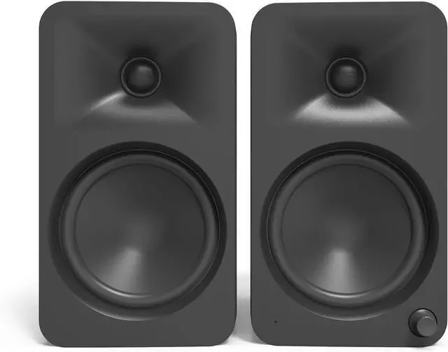 Alt view image 3 of 7 - Kanto ORA4 140W Powered Reference Speakers with Bluetooth 5.0 and USB-C Input | 4 Woofers with Deep Bass Extension | Bi-Amplified | 80 Hz Automatic Crossover | Reference Quality Sound | Pair | Black