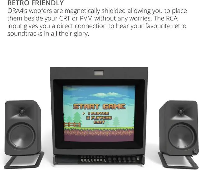 Alt view image 6 of 7 - Kanto ORA4 140W Powered Reference Speakers with Bluetooth 5.0 and USB-C Input | 4 Woofers with Deep Bass Extension | Bi-Amplified | 80 Hz Automatic Crossover | Reference Quality Sound | Pair | Black