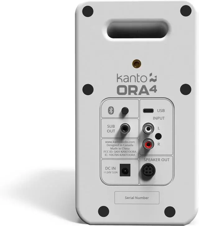 Alt view image 4 of 6 - Kanto ORA4 140W Powered Reference Speakers with Bluetooth 5.0 and USB-C Input | 4 Woofers with Deep Bass Extension | Bi-Amplified | 80 Hz Automatic Crossover | Reference Quality Sound | Pair | White