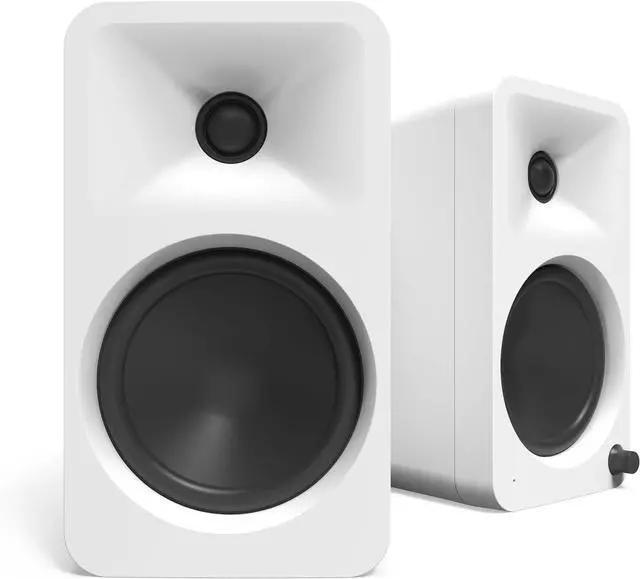 Main image of Kanto ORA4 140W Powered Reference Speakers with Bluetooth 5.0 and USB-C Input | 4 Woofers with Deep Bass Extension | Bi-Amplified | 80 Hz Automatic Crossover | Reference Quality Sound | Pair | White