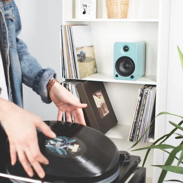 Alt view image 7 of 9 - Kanto YU4 Powered Bookshelf Speakers with Bluetooth® and Phono Preamp for Turntable, TVs, PC — Gloss White