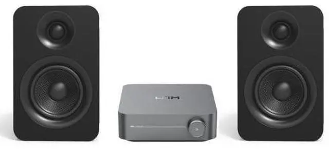 Main image of Kanto YUP4 4" Woofer, 120W Wireless Streaming Bookshelf Speaker System, WiiM Amplifier, w/ 10 FT OFC 14 Gauge Speaker Wire (Black)