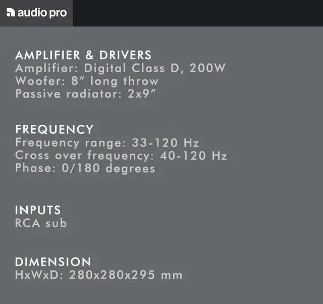 Alt view image 6 of 7 - Audio Pro SW-10 Powered Subwoofer - Black