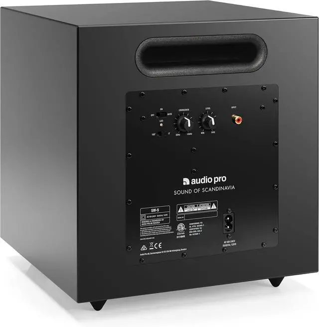 Alt view image 3 of 7 - Audio Pro SW-5 Powered Subwoofer Speaker, 8 Woofer, 35130 Hz, 150W Subwoofer Amplifier, Powered Bass Speaker for Home Theater Audio & Surround Sound System, RCA Cable Input, Black
